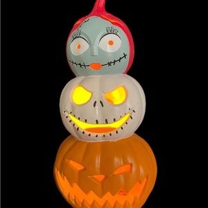 Disney Nightmare Before Christmas Light Up Halloween Pumpkin Stack Sally Jack